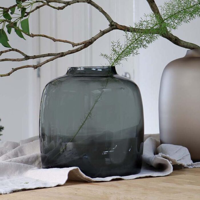 Vaas glas - M - H25 W25 - Bartica - Grey - Afbeelding 3